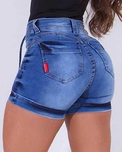 Shorts pour femmes Shorts pour femmes mode d'été taille haute noué détail décontracté conception de poche unie maigre au-dessus du genou short en jean femmes vêtements L24313