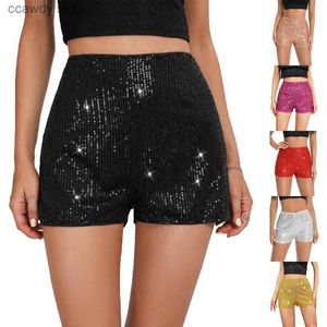 Dames shorts shorts dames zomer pailletten hoge taille hot pants club avondjurk h240424