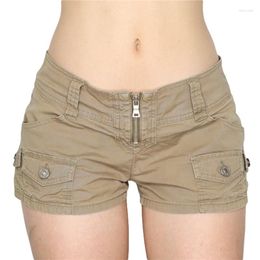 Vrouwen Shorts Xingqing Cargo Y2k Vrouwen Grunge Esthetische Rits Lage Taille Mini Broek Met Zakken 2000 S Vintage Kleding streetwear