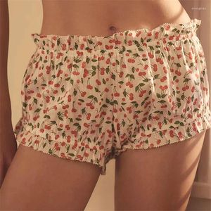 Dames shorts Xingqing Y2K Lounge vrouwen Coquette Cherry/Plaid Print Elastische taille Bloomers Victoriaanse knickers pompoen slipje