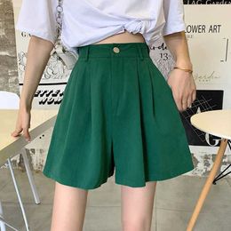 Shorts Femmes Xpqbb Été Mince Denim Femmes 2022 Casual Taille élastique Large Jambe Femme Vert Noir Blanc High Street Pantalon court Y2302