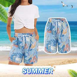 Women's Shorts Y2k Beach 3d Print Tropics Plant Hawaii Surf Board Summer Casual Swimsuit Homme 2024 Fashion Swim Trunks