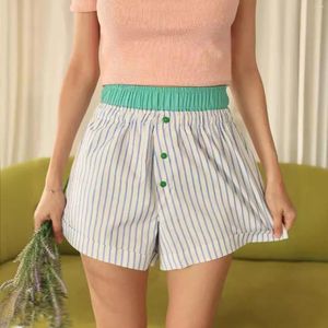 Short féminin y2k pantalon court élastique patchwork de la taille d'été décontractée.