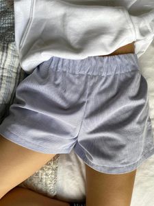 Shorts pour femmes Y2K rayé Boyshort sous-vêtements 00s Vintage taille haute rétro salon pyjama bas chic femmes mode coréenne sous-vêtements