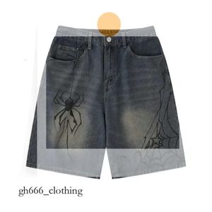 Short féminin y2k féminin streetwear culotte araignée cobweb coréen harajuku denim hip hop pantalon grunge bermudas jeans hommes vêtements 52