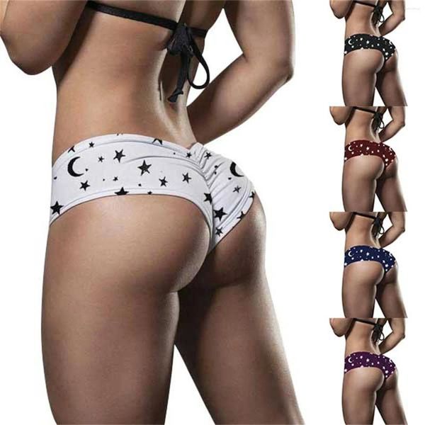 Pantalones cortos para mujer Yoga Ladies High Bra y ropa interior Set Boxers Mujeres sueltas Algodón Bikini Bikini Bragas de nylon Impreso