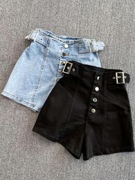 Dames shorts Yuoomuoo denim vrouwen 2023 zomer hoge taille knoppen slanke elastische fitness jeans broek