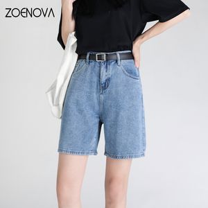 Shorts féminins Zoenova femmes Blue Baggy Denim Shorts larges hautes taille élégante été y2k décontracté streetwear streetwear jeans shorts 230413