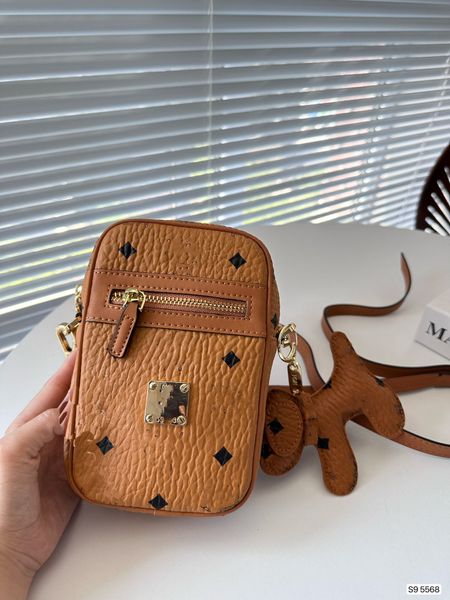 Bolso de hombro de lujo con diseño de diseñador para mujer, bolsa para cámara, bolso cruzado oblicuo, paquete con caja de regalo para colgante de perro