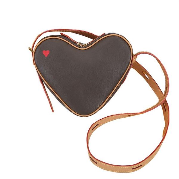 Bolso de hombro para mujer Game on Coeur Mini Designer 57456, bolso rojo en forma de corazón, bolso cruzado de piel de becerro con flores, bolso de noche Purs301a