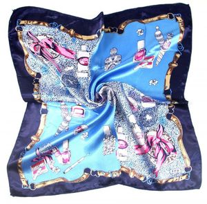 Foulard en satin de soie pour femmes Foulards de luxe de créateur Foulard professionnel imprimé carré pour cheveux Foulard de mode printemps / automne 50 cm * 50 cm