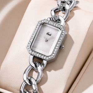 Montre à quartz étanche pour femmes, bracelet de bijoux de luxe en alliage de haute qualité, simple et délicat, carré léger, étanche