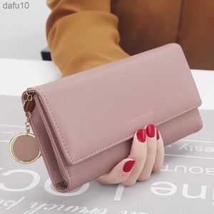 Vrouwen Eenvoudige Casual Lederen Portemonnee Nieuwe Mode Grote Capaciteit Lange Tri-fold Portemonnee Portemonnee Vrouwelijke Koppeling Kaarthouder Cartera mujer L230704