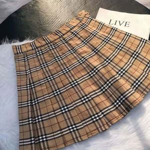 Damesrokken 2021 lente en herfst hoge taille schattige zoete meid plaid anti-empty rok