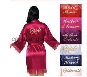 Vestido de manhã feminino para dormir, estampa personalizada, letras douradas, sexy, decoração de renda, costura, pijama de seda, roupão de noiva, multi cores, roupões de cetim feminino 220621L230913