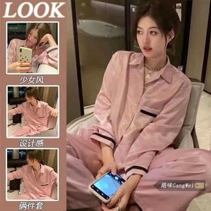 Sleunge de sueño para mujeres Pajamas conjuntos de alta calidad Luxury Silk Sleepwear Sleepwear Spring Autumn Fashion Long Fashion Silk Home