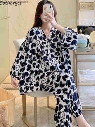 Sleep Lounge para mujer Primavera S-4XL Conjunto de pijama Equipaje para mujer Estampado de moda coreana Pijamas Unisex Popular Cómodo Hogar Ocio Salón Z2307010