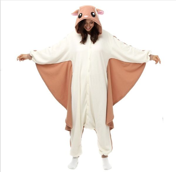 Femmes Sleep Lounge Femmes Animal Adulte Kigurumi Écureuil Volant Onesies Fête Halloween Souris Pyjamas Cosplay Chipmuck Costume Vêtements De Nuit HommesCombinaison 230106