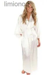 Women's Sleep Lounge Femmes soie Satin longue mariée mariée demoiselle d'honneur Robe Kimono Robe Feminino Robe de bain grande taille XXXL Peignoir Femme Sexy BathrobeL240122