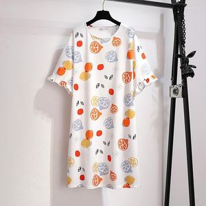 Ropa de dormir para mujer 170Kg busto 168 talla grande verano leche seda manga corta estampado de dibujos animados ropa de casa camisón 3XL 4XL 5XL 6XL 7XL