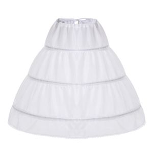 Women's Nachtkleding 2021 Witte Kinderen Petticoat Onderrok A-lijn 3 Hoops One Layer Kids Crinoline Kant Trim Bloem Meisjesjurk Slips