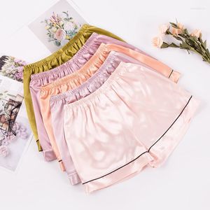 Vêtements de nuit pour femmes 2023 femme été Satin décontracté Shorts de sécurité Sexy Simple pantalon taille élastique couleur douce sommeil peut être porté