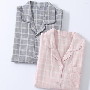 Vrouwen Nachtkleding 2023 Lente Herfst Vrouwen Casual Plaid Pyjama Sets Vrouwelijke Hoge Kwaliteit Katoenen Pak Koppels Bijpassende Thuis Kleding