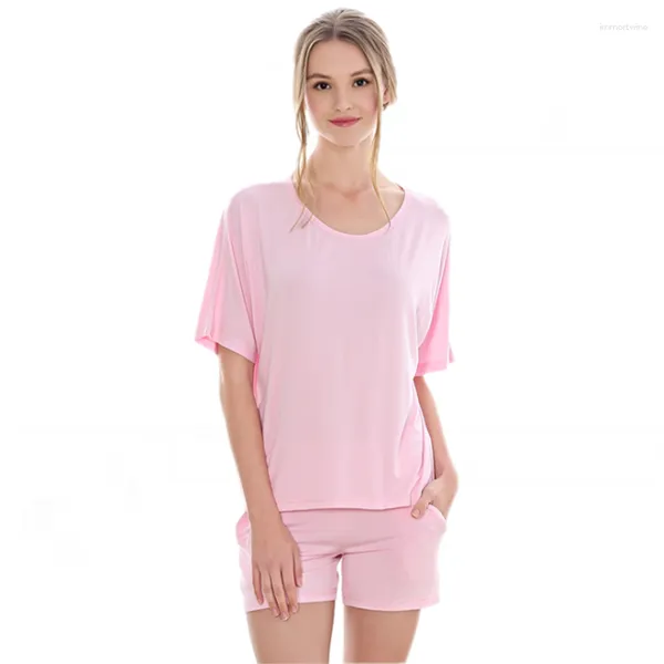 Vêtements de nuit pour femmes 2023 été femme mignon doux pyjama ensembles dames Modal coton costume femmes col rond à manches courtes t-shirt Shorts