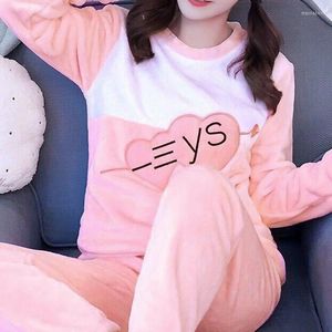 Vêtements de nuit pour femmes 2023 hiver flanelle pyjamas dessin animé à manches longues corail polaire vêtements chauds femmes pyjamas vache Animal