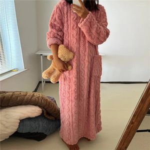 Vêtements de nuit pour femmes 2023 hiver femmes corail polaire robe de nuit plus taille chaude épaisse vêtements de nuit chemise de nuit vêtements de maison vêtements de maison