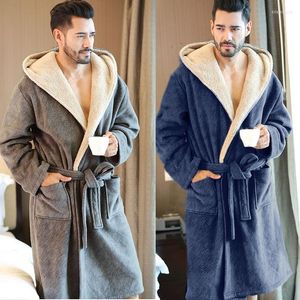 Ropa de dormir para mujer 2023, albornoces de invierno para hombre, bata de baño larga de franela con capucha, bata de baño cómoda gris para el hogar, pijamas cálidos para el hogar