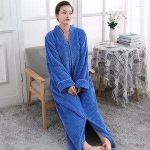 Vêtements de nuit pour femmes 2024 Robe de bain Dames Cosy Zip Up Longue Robe de chambre Housecoat Polaire pour femmes M-XXL