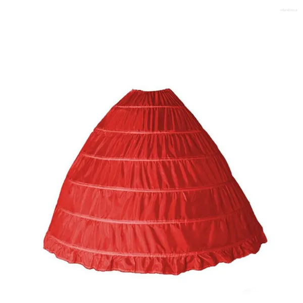 Vêtements de nuit pour femmes 6 cerceaux jupon mariage rouge tenue de mariée sous-jupe robe robe de bal mariée blanche plus taille jupe crinoline femmes