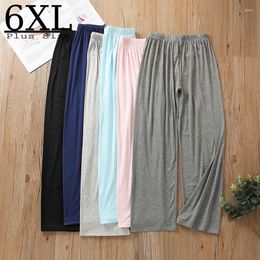 Vêtements de nuit pour femmes 6XL unisexe bas de sommeil modal surdimensionné été élastique long pour femmes et hommes mince pyjama ample pantalon de maison