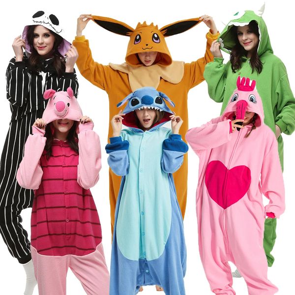 Vêtements de nuit pour femmes Animal Kigurumi Adultes Cochon Tigre Onesies Femmes Hommes Écureuil Pyjamas Costumes d'Halloween Cosplay Combinaison Cadeau de Noël XXL 4XL 231130