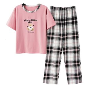 Indumenti da notte da donna ATOXY T-shirt corta Pantaloni Pj Set per Momen Pigiama Set Estate Teen Girls Sleepwear Cotton Sleep Top Pantaloni Stile 230428