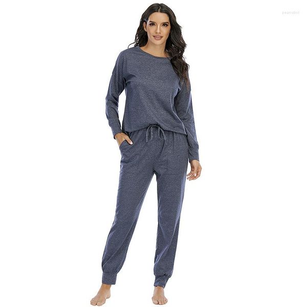 Ropa de dormir para mujer Otoño Damas Mujer #39; s Ropa fina y linda para el hogar Conjuntos de pijamas para mujer Conjunto de pijamas para mujer Traje de pijama de manga larga Pijamas