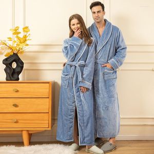 Vrouwen Nachtkleding Herfst Winter Lange Nachtjapon Gewaad Warmte Paar Pyjama Plus Size Losse Slaap Top Flanellen Badjas Warm Houden