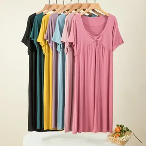 Ropa de dormir para mujer, vestido para casa de talla grande, camisones holgados para el hogar, camisón femenino, pijama Sexy con cuello en V, lencería