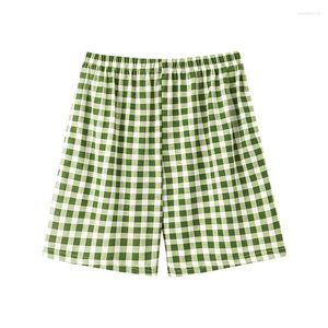 Vrouwen Nachtkleding Grote Werven M-4XL Korte Broek Plaid Katoen Slaap Broek Vrouwelijke Pyjamabroek Pyjama Voor Vrouwen Pijamas