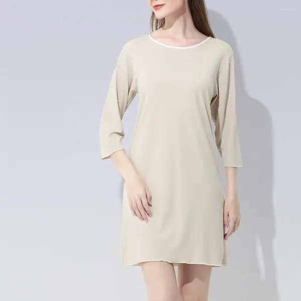 Vêtements de nuit pour femmes Marque Super Soft Modal Robe de nuit Femmes Été léger pour dormir Pyjamas avec manches 3/4 Chemises de nuit