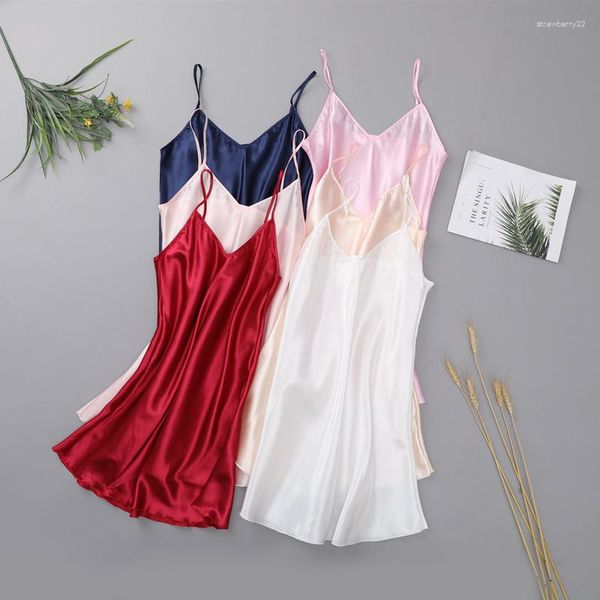 Vêtements de nuit pour femmes mariée demoiselle d'honneur sangle intérieure jupe chemise de nuit Sexy haut chemise de nuit courte rayonne femmes chemise de nuit été maison Dressing