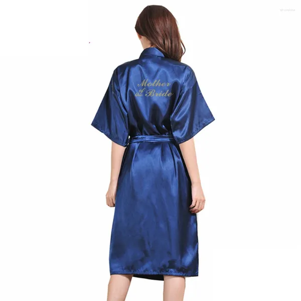 Vêtements de nuit pour femmes Robe de demoiselle d'honneur de mariée avec lettre d'estampage Mère Soeur du cadeau de mariage Peignoir Kimono Robes en satin Pyjamas