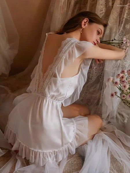 Ropa de dormir para mujer Novia Luna de miel Vestido de noche de boda Mujeres Romántico Amor Camisón Sexi Lencería Tentación Ropa de dormir Dulce Encanto Camisones