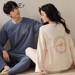 Vêtements de nuit pour femmes CAIYIER automne hiver Couple pyjamas ensemble Kawaii amoureux femmes hommes col rond doux loisirs vêtements de nuit dessin animé Homewear