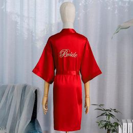 Vêtements de nuit pour femmes décontracté Robe d'été courte Satin Kimono Robe de peignoir Lingerie intime femmes demi manches vêtements de nuit Homewear