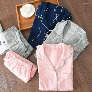 Vêtements de nuit pour femmes style chinois couple pyjamas printemps automne coton à manches longues décontracté maison vêtements ensemble pour hommes vêtements de nuit homewear