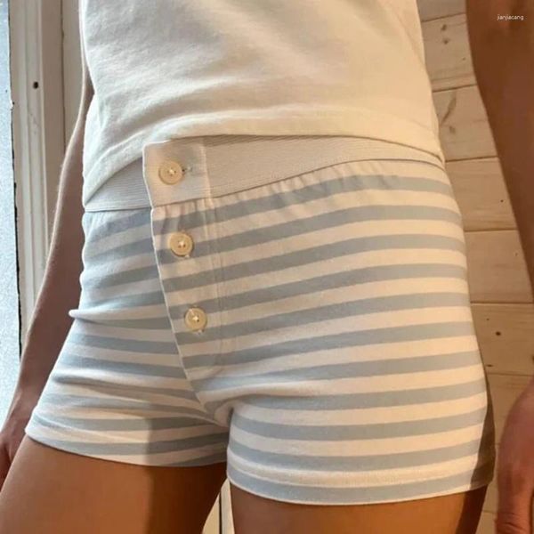 Ropa de dormir para mujer Combhasaki Verano Y2K Kawaii Lindo Pijama Casual Pantalones cortos Botón Elástico Cintura Baja Estampado Floral Estética Salón Boxers