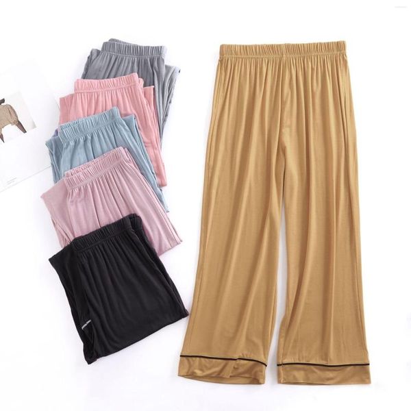 Ropa de dormir cómoda para mujer, ropa de dormir cómoda para mujer, pijama sólido de primavera, pantalones largos, pantalones cortos, ropa de casa informal suave de Modal para el día a día, de talla grande M-XXL