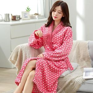 Vêtements de nuit pour femmes corail polaire peignoir chemise de nuit Robes femmes automne hiver pyjamas maison vêtements hommes à manches longues doux chaud épais H5625